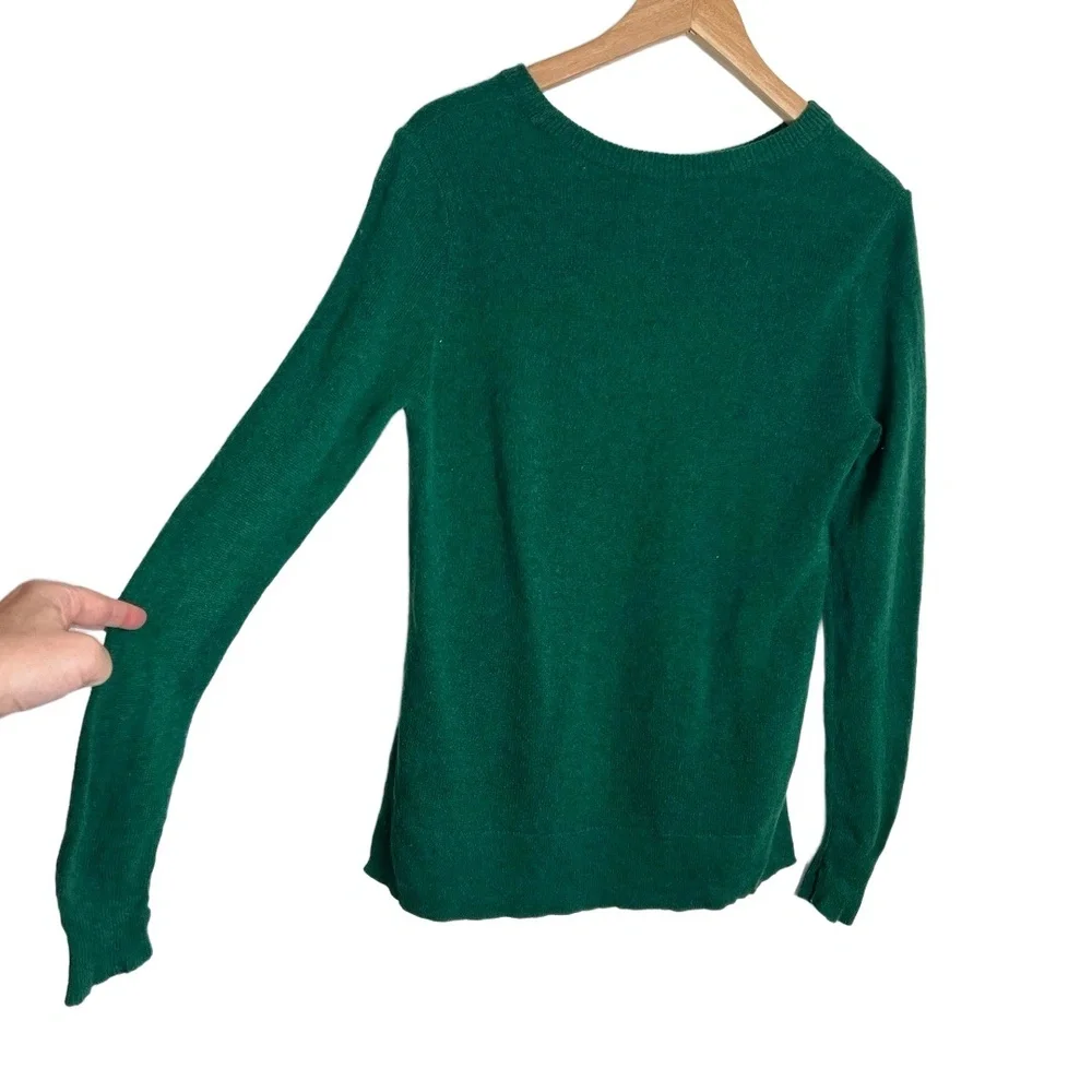 Halogen‎ Sweater Womens XS Emerald Green Crewneck Cashmere Quiet Luxury Holiday - Picture 5 of 9